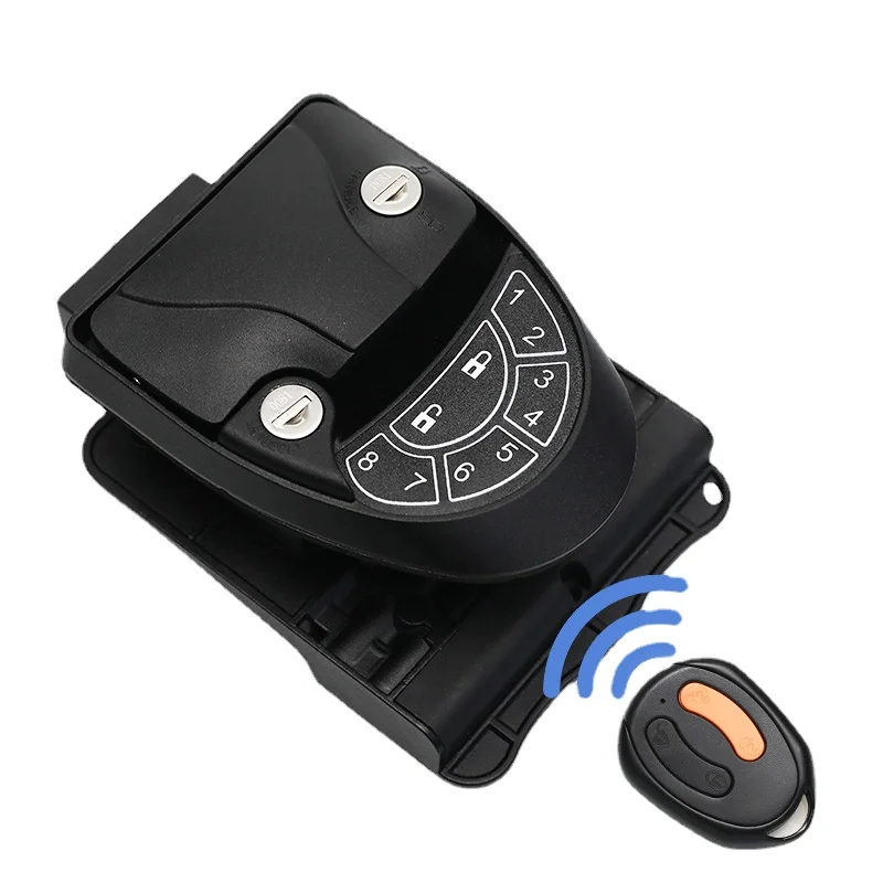 Remote Control Electronic Keypad Car Door Password Lock RV Keyless Entry Door Lock with Deadbolt for Travel Car RV A7902-2