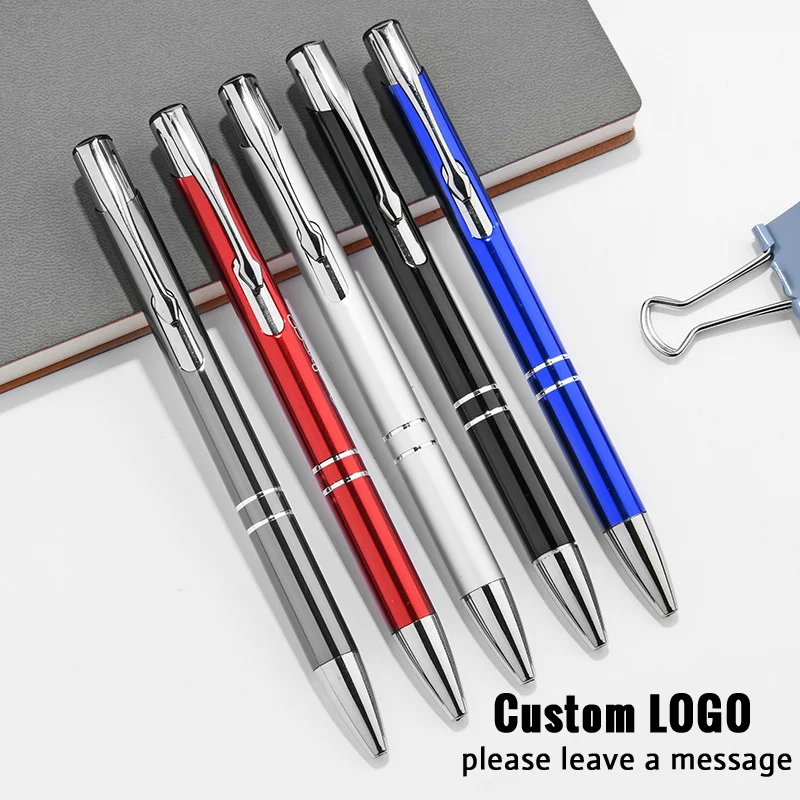 Luxury Metal Ballpoint Pen Customized Logo Gift Pens Company Advertising Supplies Office Accessories School Stationery Wholesale