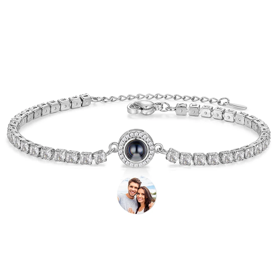 

Bracelet with Picture inside Custom Picture Bracelet Personalized Photo Projection Bracelet Charm Memorial Gifts for Women
