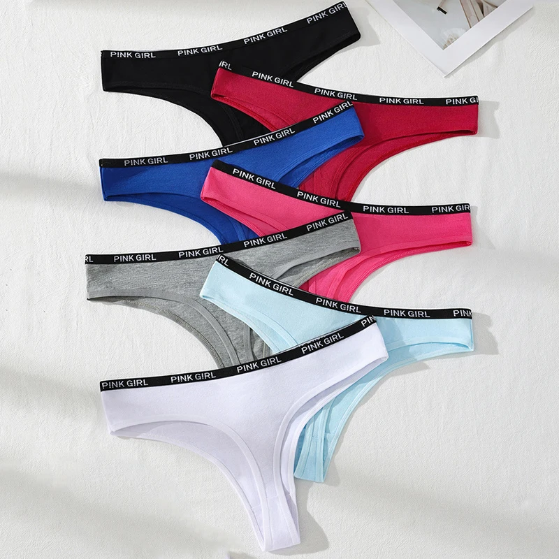 7 قطعة سراويل النساء القطن سيور الملابس الداخلية النسائية منخفضة الارتفاع g-سلسلة السيدات مثير بيكيني 7 اللون الفتيات سراويل لينة العشير XS-L #1