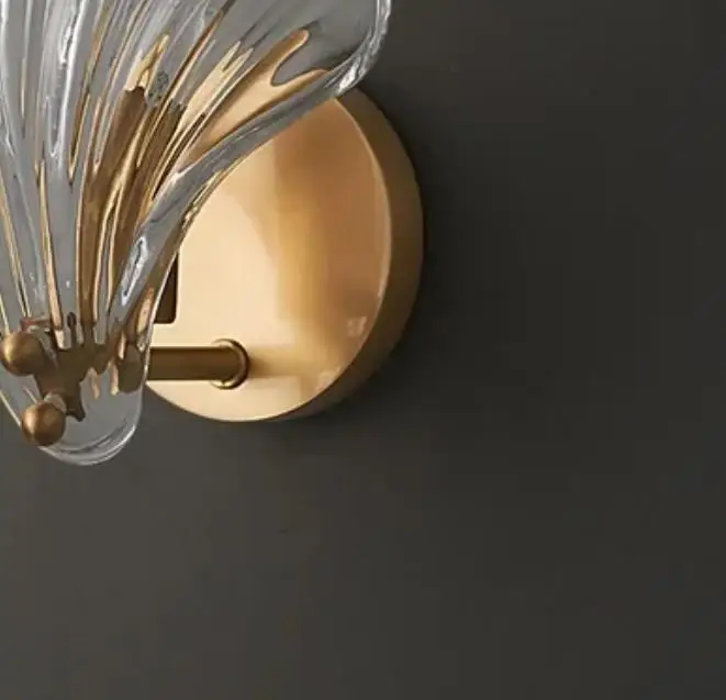 

French Rural Master Bedroom Bedside Small Chandelier Modern and Simple Retro Pearl Shell Girl Heart Aisle Wall Lamp