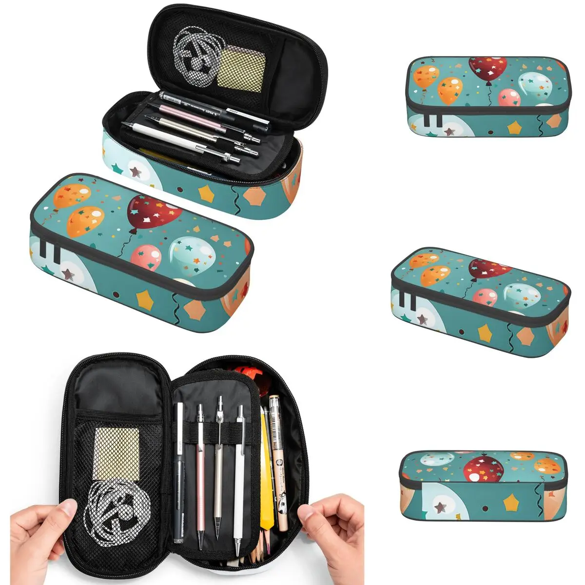 Happy Birthday Party Celebration Pattern Pencil Cases Big Capacity Pen Bags Pen Box Pencil Pouch For Boys Girls Students School