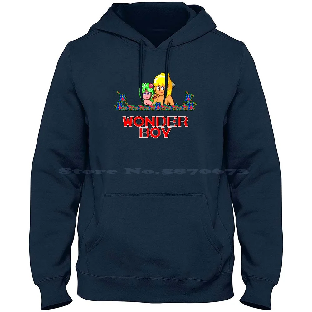 Wonder Boy-Title Screen 100% Pure Cotton Hoodie Tshirt Video Game Retro Nerd Geek Arcade Console Sprite Pixelated Wonder Boy