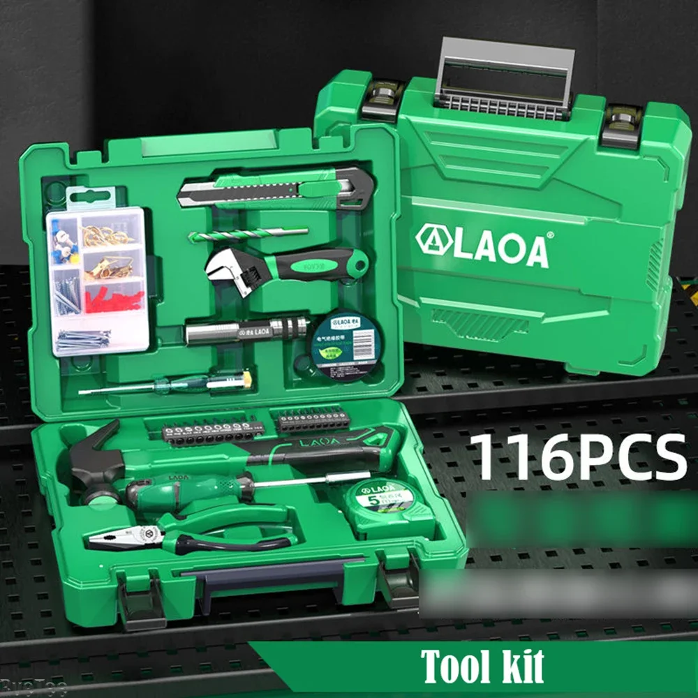 116-piece Household Car Mixed Hand Tool Box Set Multi-functional Hardware Repair Electrician Complete Combination Tool Kit Set