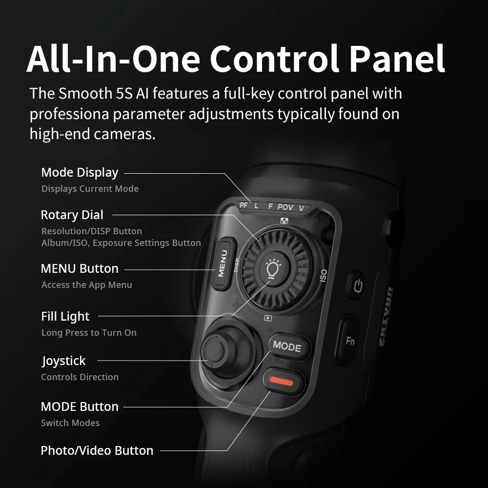 ZHIYUN الأصلي السلس 5S AI آيفون 15 برو ماكس Xiaomi تتبع مثبت يدوي 3-محور الهاتف الذكي Gimbal في الهواء الطلق Gimbals #6