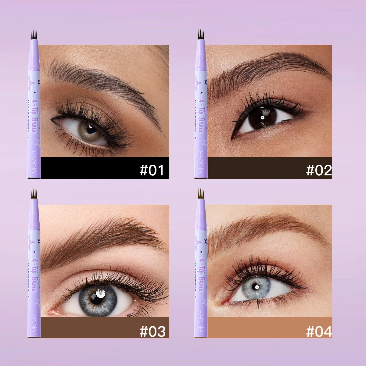 Vierhoekig waterdicht micro-pigment wenkbrauwpotlood - langdurig gebruik