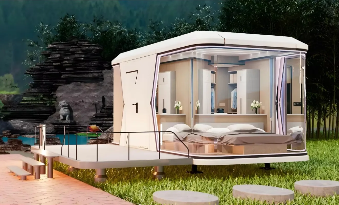Villa mobile Prefab Sleeping Pod Steel House contro la piccola casa intelligente della Corea del Sud