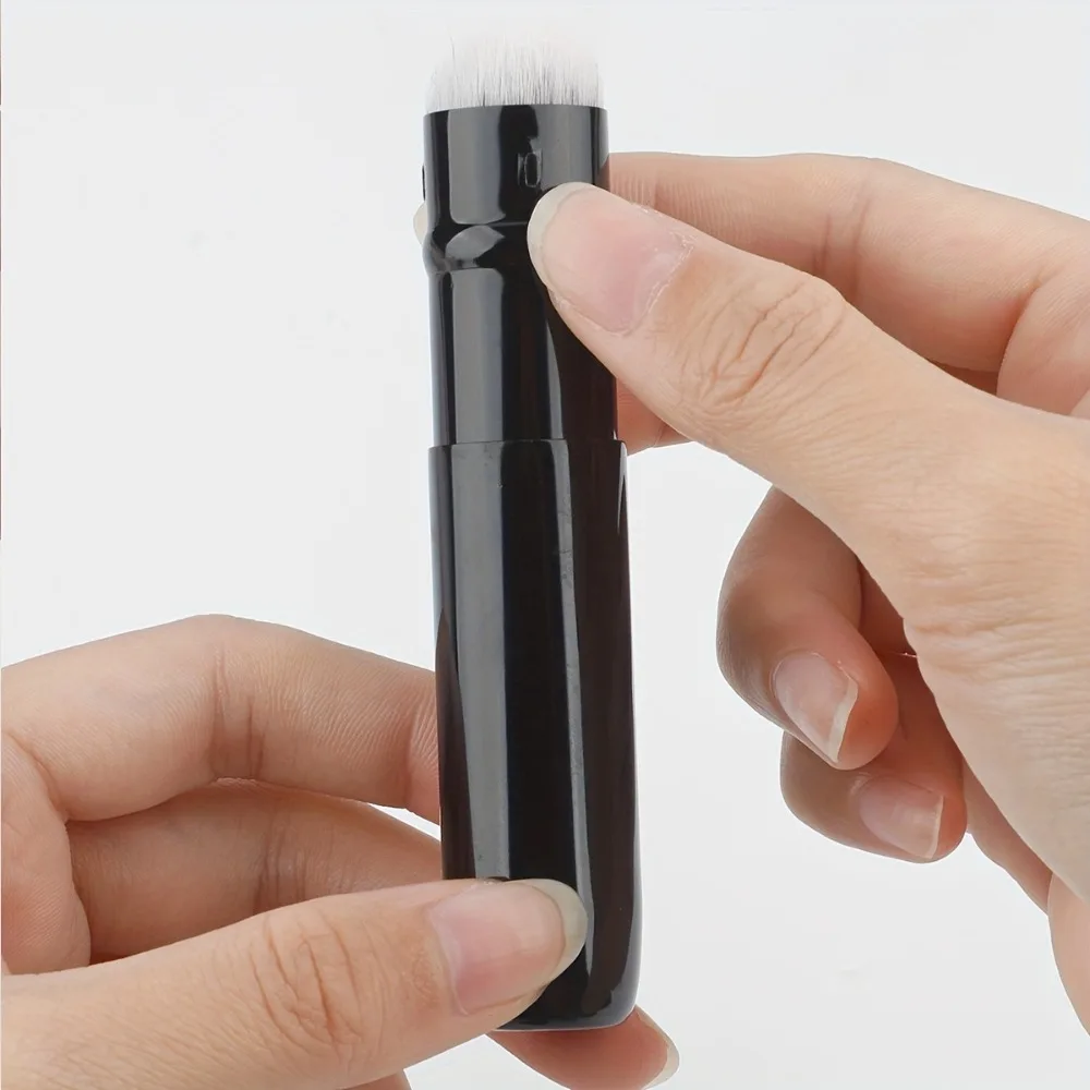 Mini pennello per trucco Tubo in alluminio retrattile con setole morbide per fondotinta in polvere per fard Strumento di bellezza adatto ai viaggi ​