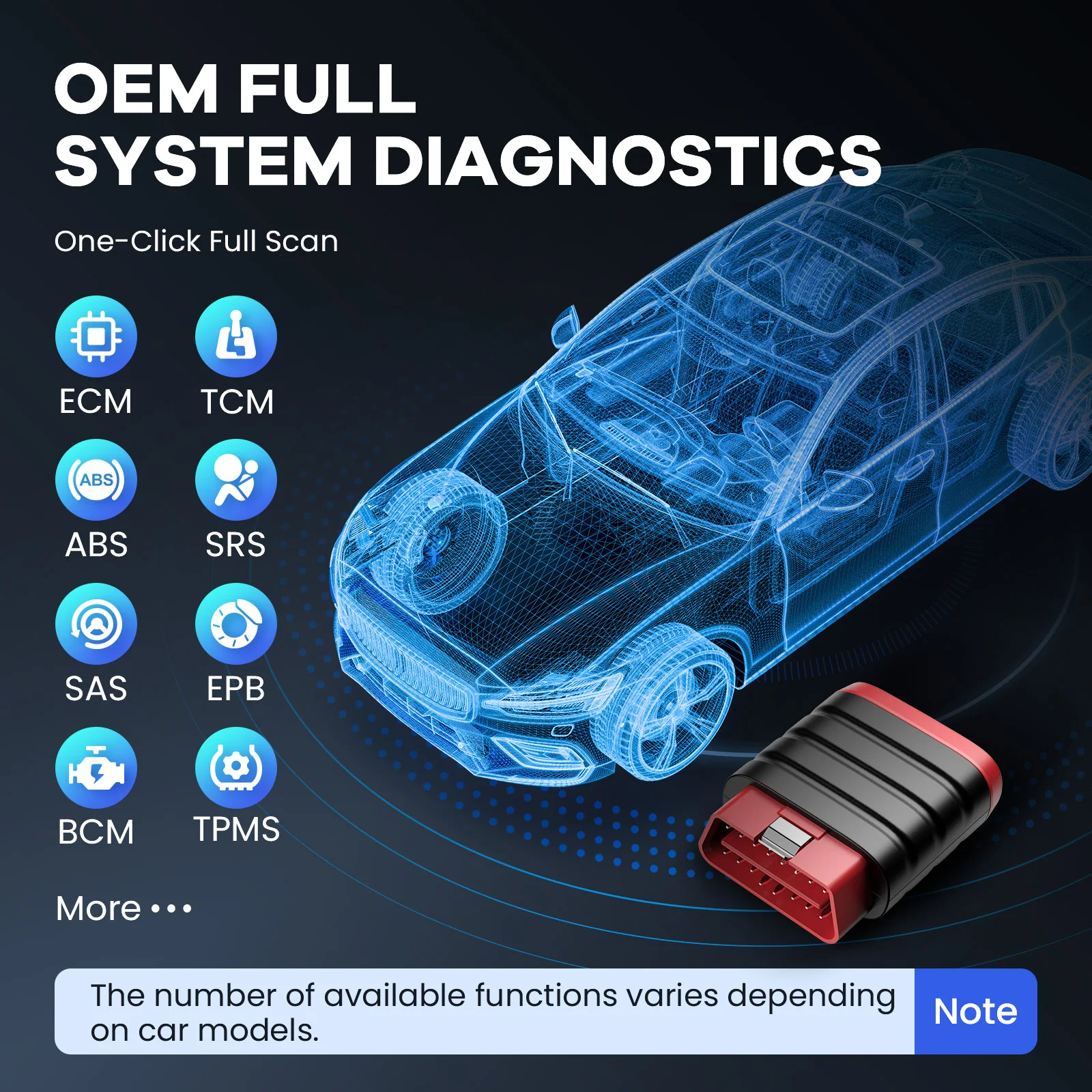 THINKCAR THINKDIAG Mini Auto Scanner with Full OBD2 Code Reader, All System Diagnostic Tool Read/Clear Fault Code for All Cars