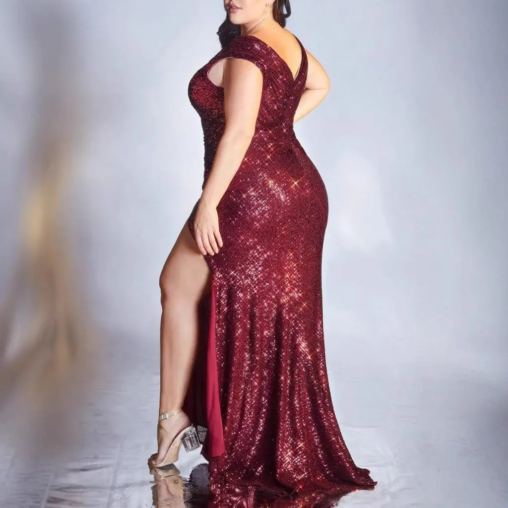 

Женское свободное платье с пайетками больших размеров, весна-лето, пригородная одежда в европейском и американском стиле