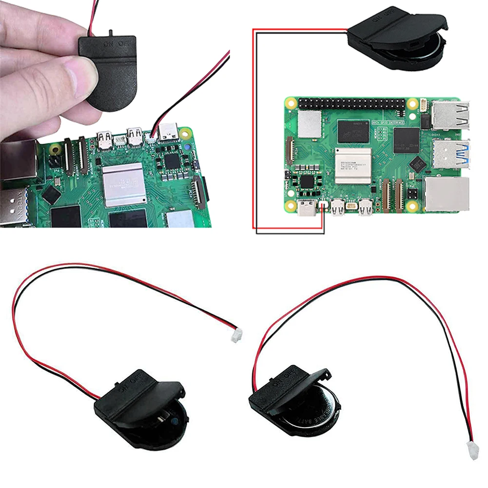 For Raspberry Pi 5 RTC Battery Box Real Time Clock Holder with Battery/without Battery Real-time Clock Battery Module