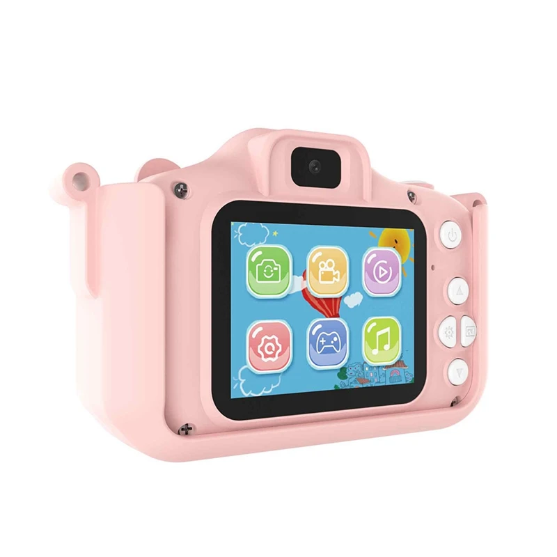 ซองใส่กล้องวิดีโอเกมภาพถ่ายกล้องถ่ายภาพของเด็กอเนกประสงค์แบบพกพาทนทานสีชมพู