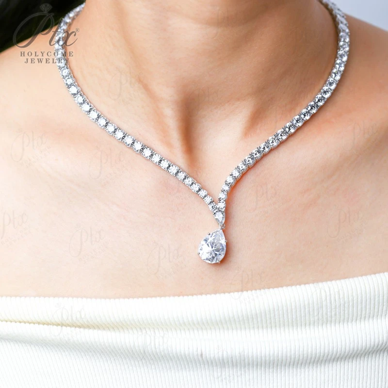

Pear Shaped Necklace D Color VVS1 Grade Moissanite Necklace Exquisite Women's Jewelry Suitable for Banquet & Party Occasions