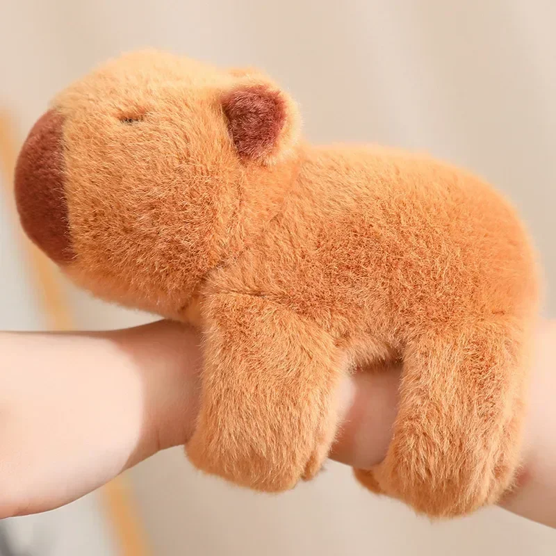 Cute Capybara Stuffed Animals Toy for Kids Cartoon Plush Slap Snap Wrap Bracelet Kawaii Capybara Doll Wristband Toy Kawaii Gifts