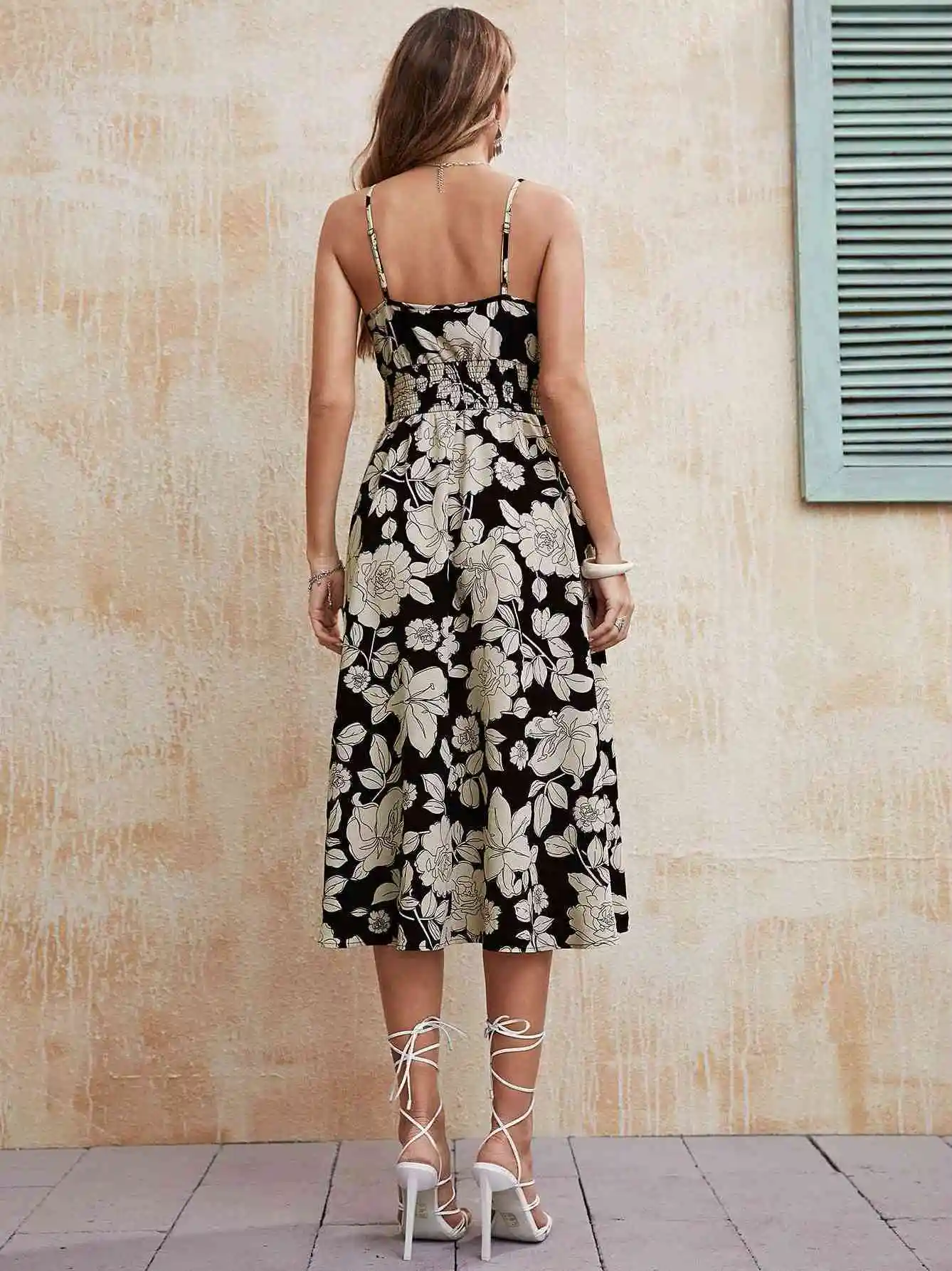 

Faion Summer Sexy Floral Printed ter Ne Women's Dr Cleanfit H Version Tee-quarter Sve Linen Material Ciwalk