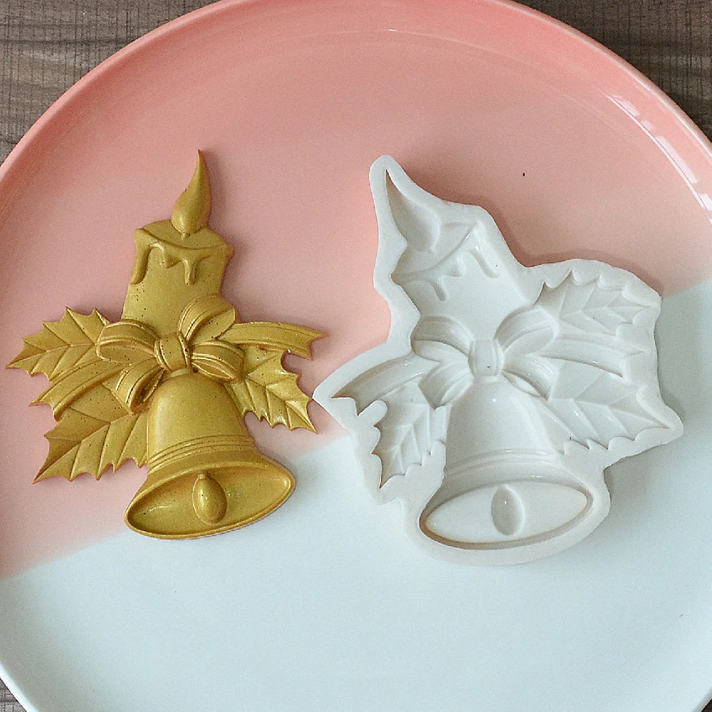 3D Christmas Bell Production Mold Resin Silicone Mold DIY Bell Christmas Party Cake Decoration Mold Fondant Mold