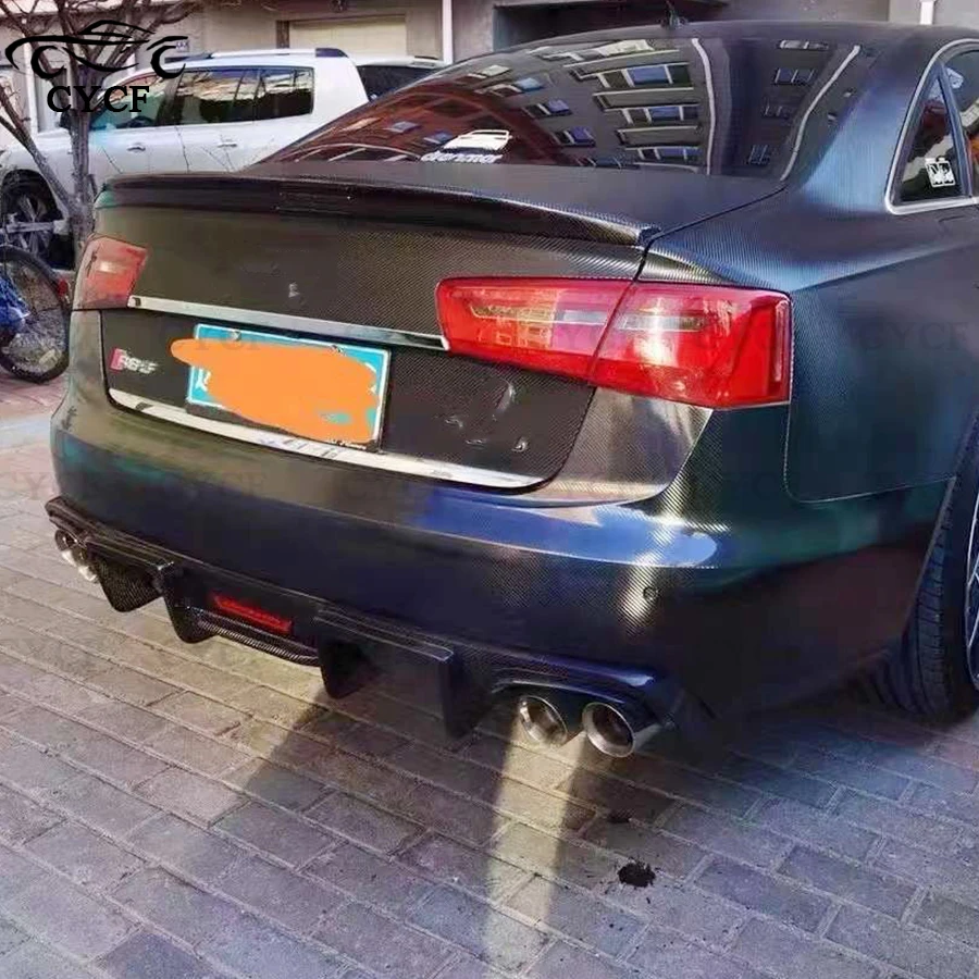 

Для Audi A6 C7 2012-2015: карбоновый задний бампер, диффузор, спойлер, комплект обвеса, аксессуары для автомобиля.