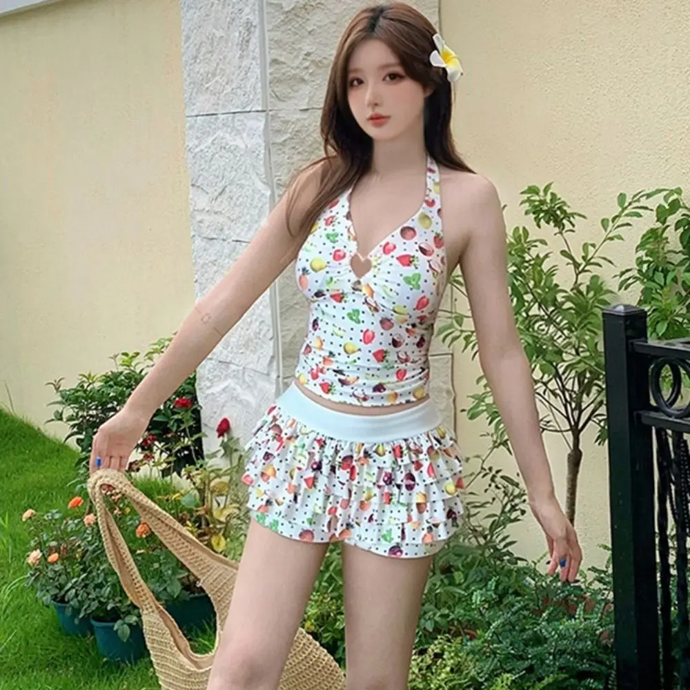 2pcs Stylish High Waisted Bikini Sets for Women Tummy Control Sexy Swim Skorts Comfortable Sweet Swimsuits Swimming Activities