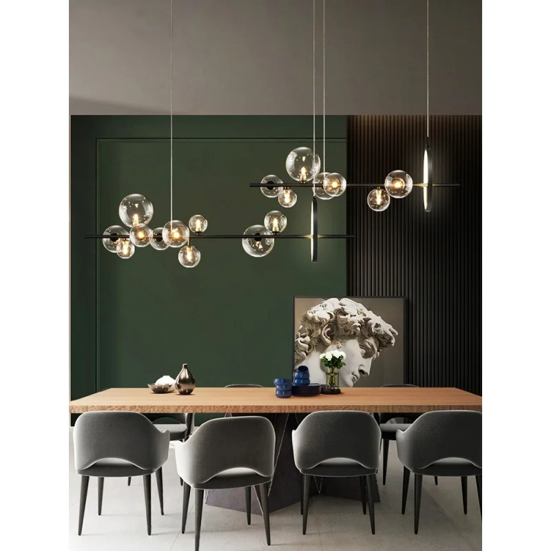 Modern LED Novelty Glass bubble Chandelier Nordic Dining room Lamp Office lighting Kitchen Island Home Decoration Hanging lights