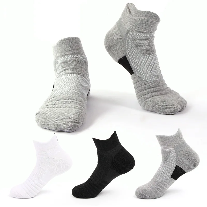 5 Pairs Men Cushion Performance Athletic Crew Socks Running Basketball Outdoor Sports Ankle Socks High Tube Autumn Winter Socks