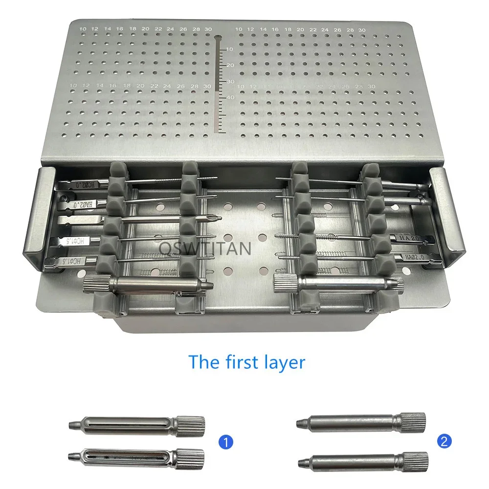 Orthop Surgical Instrument 1.5mm 2.0mm Micro Finger Palm Bone Locking Plate Trauma Surgery Instrument Set Stainless Steel