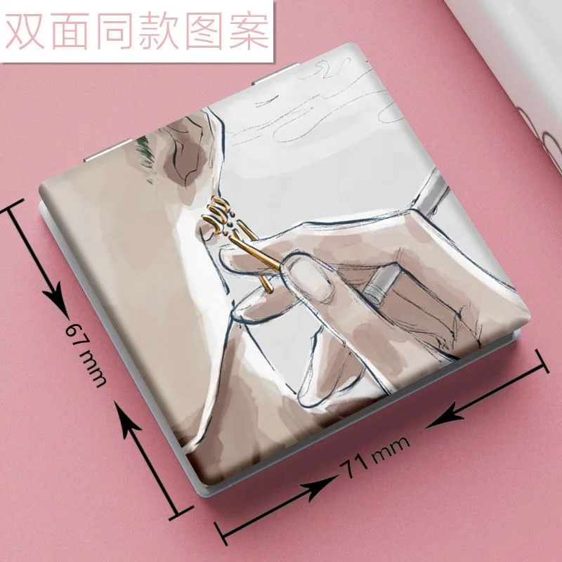 New One Piece Anime Solon Luffy Small Mirror Instagram Flip Cover Portable Folding Handheld Double Sided Mirror Holiday Gifts