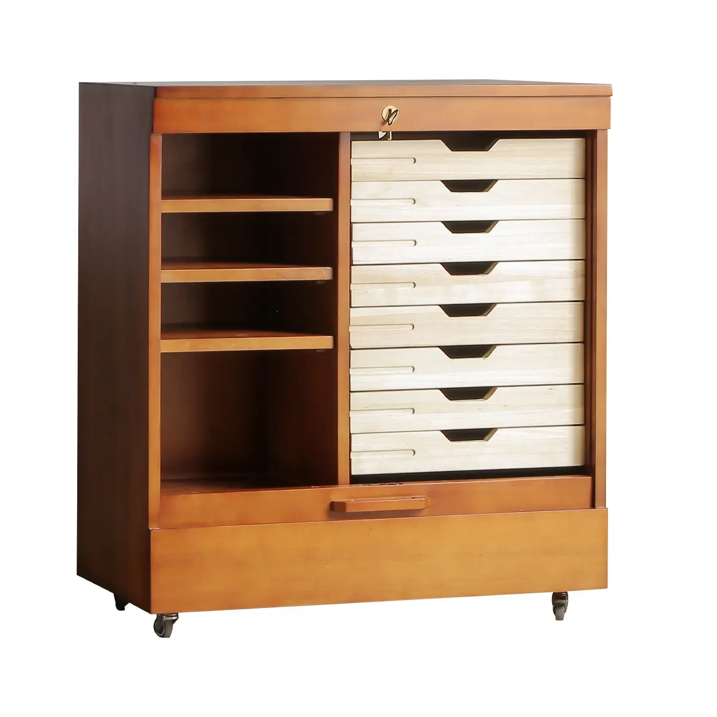 TAO  Retro locker boxwood medieval cabinet household rolling shutter door sundry cabinet sofa side cabinet
