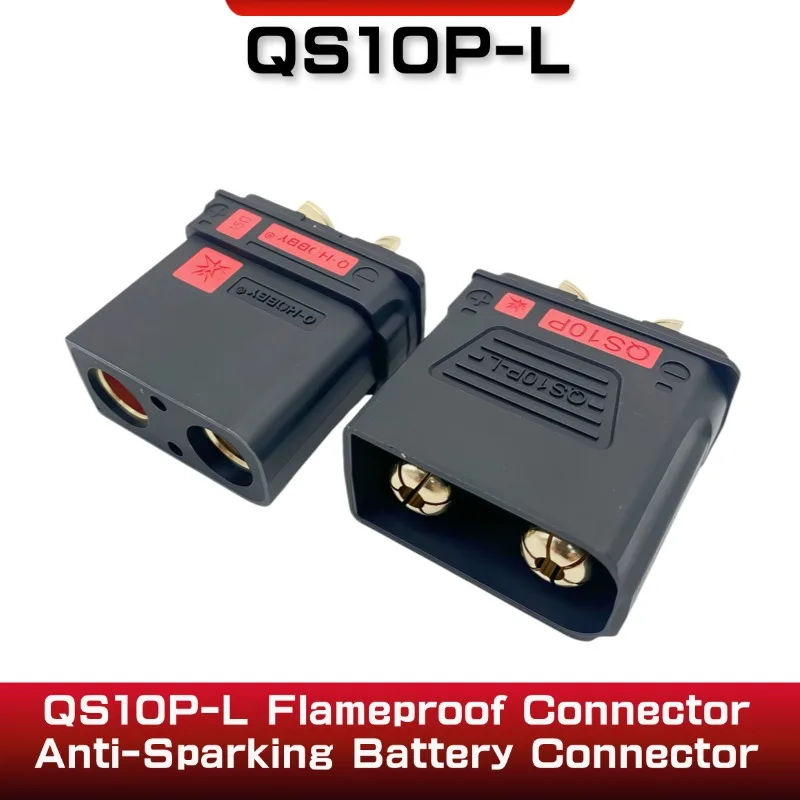 1PC QS10P-L Flame-Proof Connector for Model Airplane, Battery Storage, Lithium-Ion Battery, Motorcycle Start Power Supply Plug