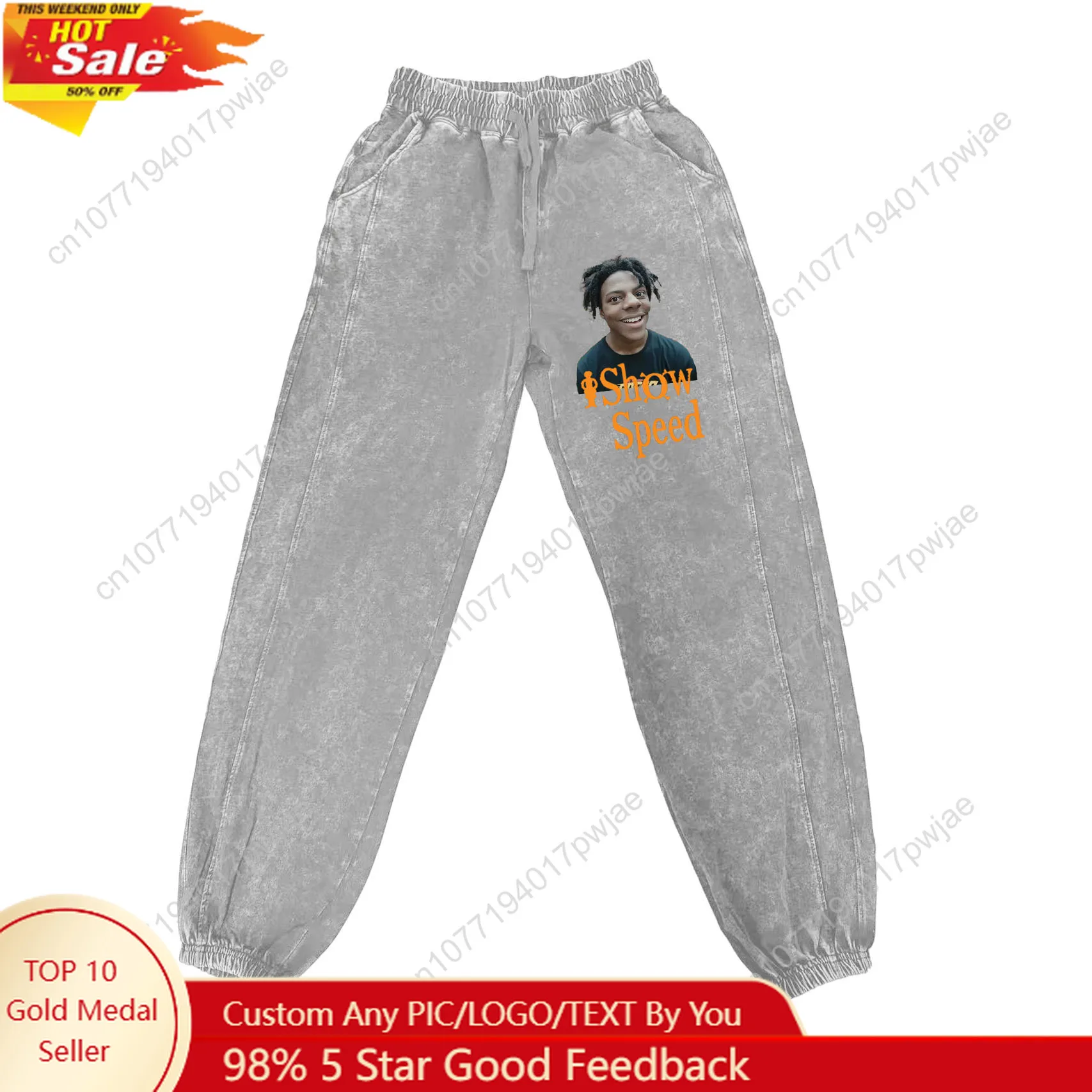 

IShowSpeed Rap Singer Pants Man Woman Teenager Retro Vintage Trousers Cotton Elastic Sweatpant Custom Made Pant With Pocket