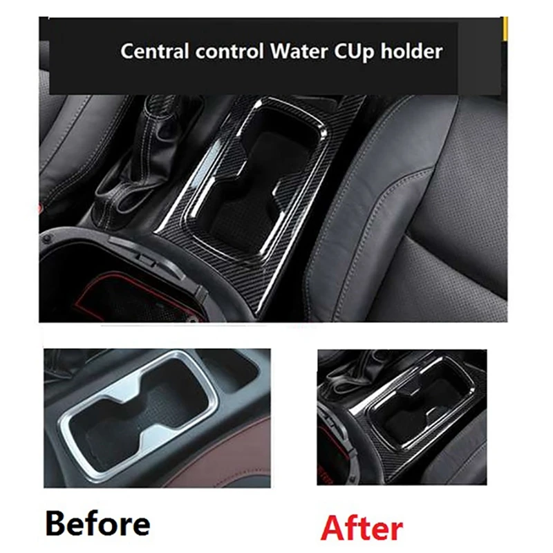 Door Handle Bowl Protector Frame Cover Trim With Front Water Cup Holder Frame Cover Trim,For Nissan Navara NP300 16-19