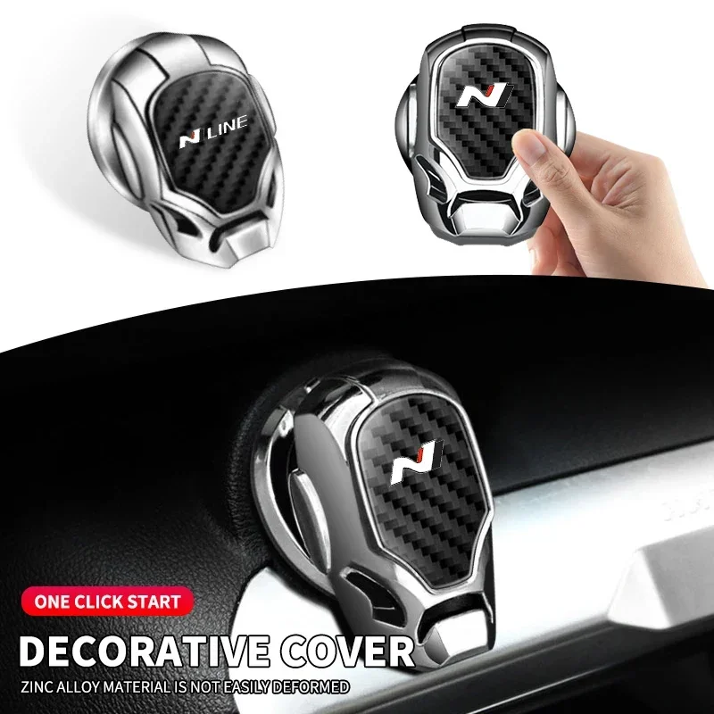 Car Accessories One-click Start Button Sticker Protection Cover Decals For Hyundai N Nline Tucson Kona Sonata Veloster i20 i30