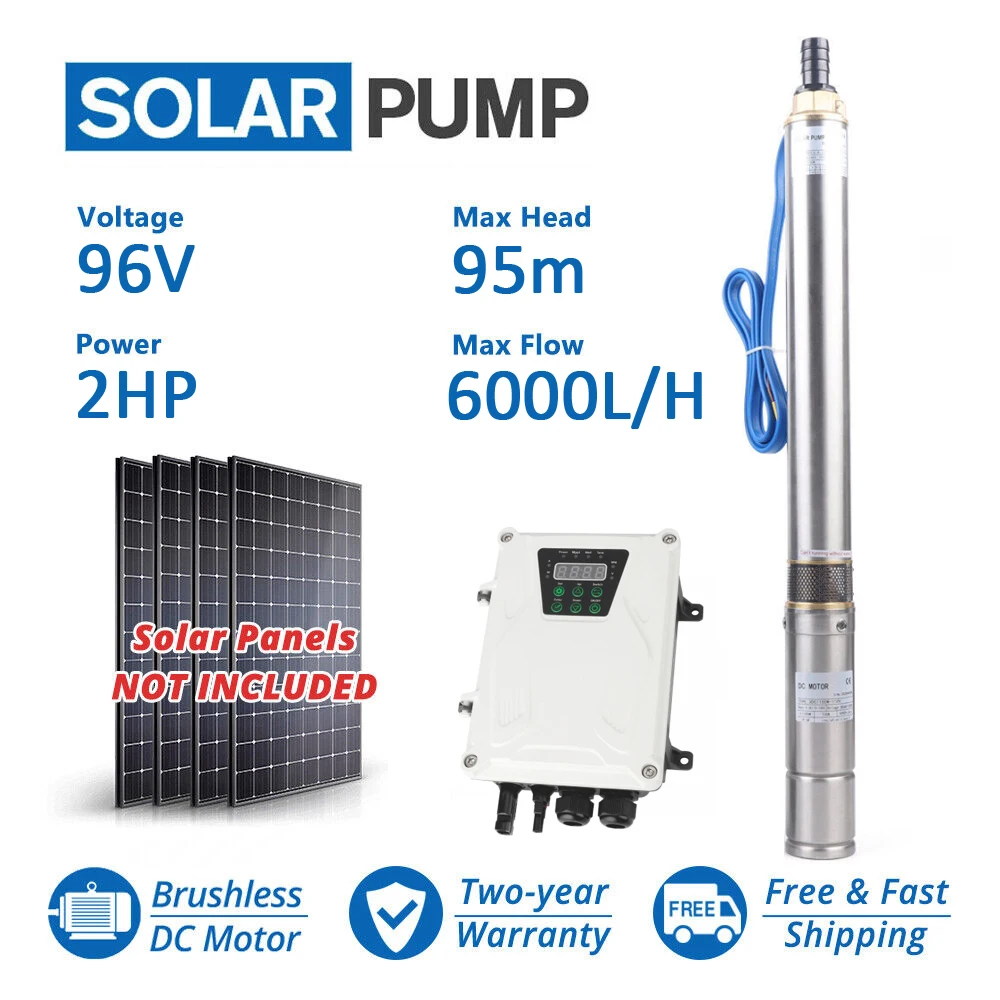 

3 Inch 180Ft Borehole 2HP Solar Powered Sprinkler Submersible Well Pressure Water Pump BLDC Solar Agri Drip Irrigation Pump