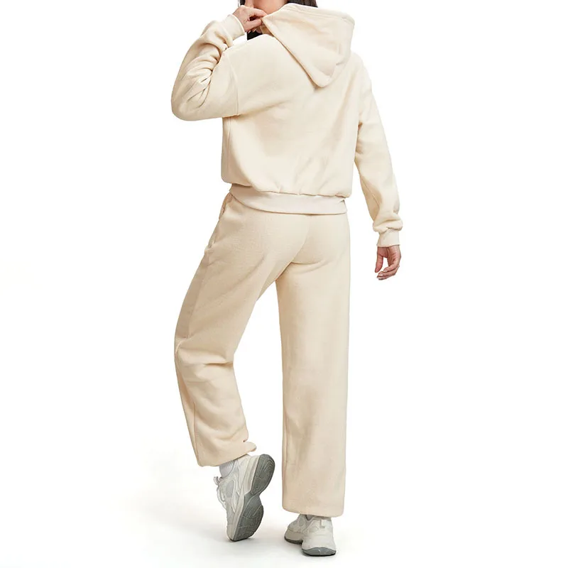 طقم سويت شيرت كاجوال ودافئ ورياضي للنساء، طقم فضفاض وتنحيف وراقي، طقم مريح للجري واللياقة البدنية