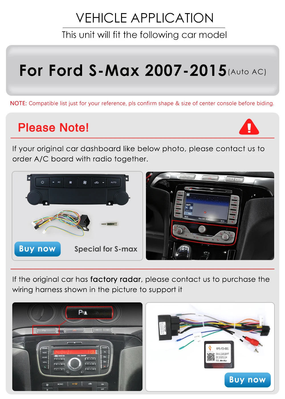 Hizpo 9" 2 Din Android Auto Radio for Ford S-Max S Max 2007 - 2015 Auto AC CarPlay 4G Car Multimedia GPS 2 Din Autoradio 6115 RDS