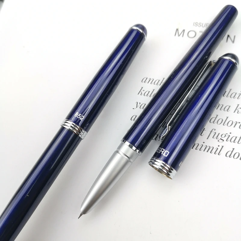 hero-852-ジェムブルーメタルダークチップペン、高度な職人技による-185mm-レトロ圧縮インク吸収スクールペン文具