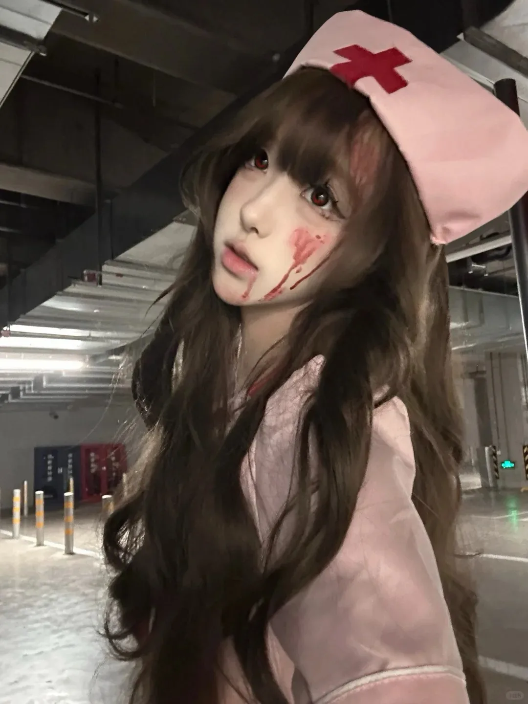 Pink Nurse Costume Skirt Halloween Roleplay Doctor Nurse Women's Outfit Children's Spring Polyester Daily Style Costume