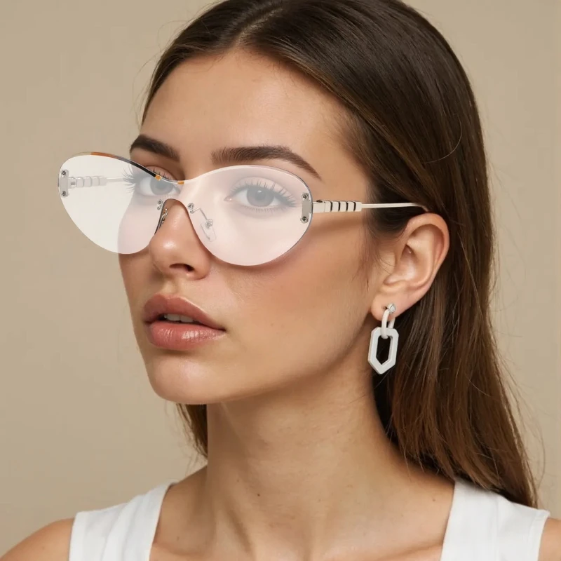 

Withyoo 2026 Rimless Sunglasses for Women Small Frame UV400 Fashion Eyewear Girls Vacation Goggles
