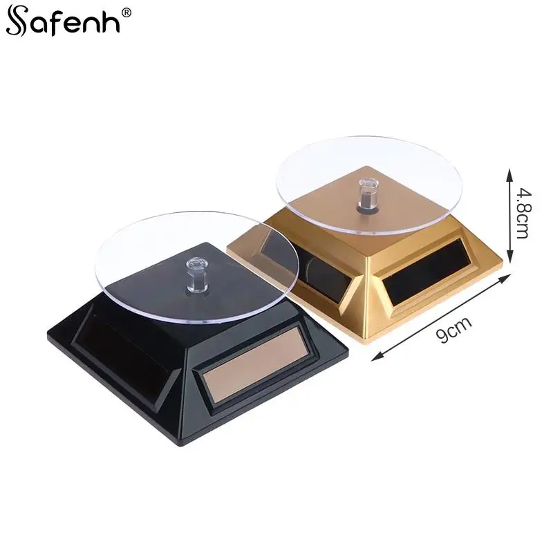 1 قطعة عرض الطاقة الشمسية 360 الدورية الدوار ساعة مجوهرات خاتم الهاتف الدورية عرض موقف رفوف المجوهرات والدعائم حزام ساعة #2