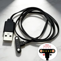 1 Piece 4 Pin Magnetic Charging Cable USB Charge Power Data transfer 3.0mm Space Grid Pogo Pin 4 Pins T Shape DM98 Smart Watch
