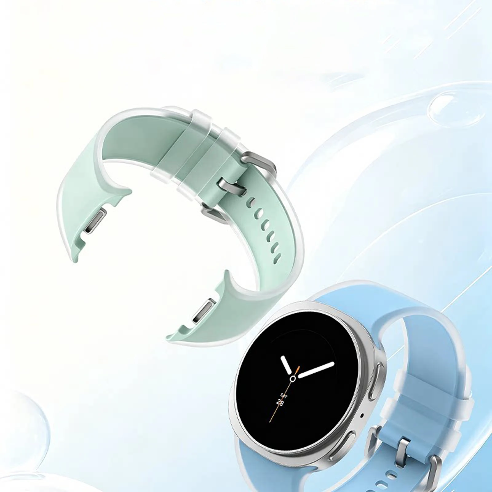 Misty Band for Samsung Galaxy Watch 9 8 40mm 44mm Smartwatch Original Sport Silicone Correa Bracelet Watch 8 Classic 46mm Strap