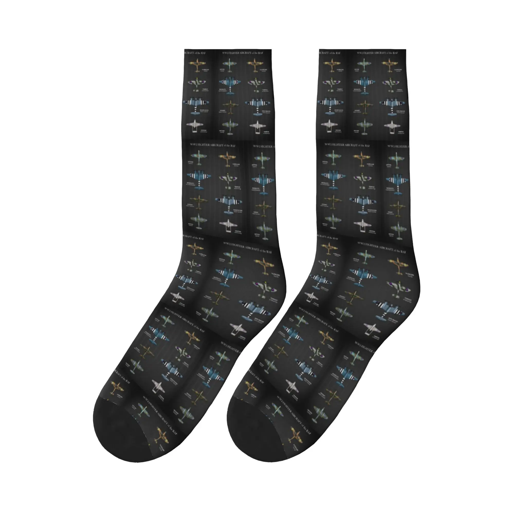 

WW2 Fighter Aircraft of the RAF Sports Socks Sweat Absorbing Stockings All Season Long Socks for Man's Woman's Gifts
