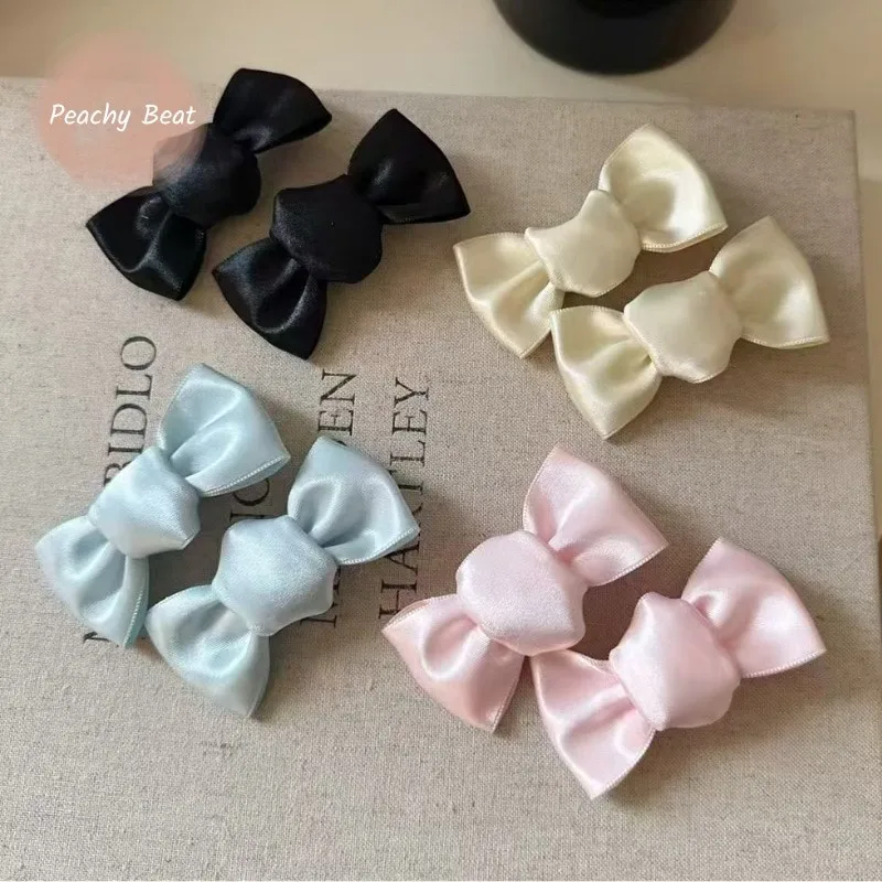 

Заколка для волос принцессы с шелковым бантом для маленьких девочек, элегантная заколка для волос, винтажные головные уборы, аксессуары для волос для дня рождения, рождественской вечеринки