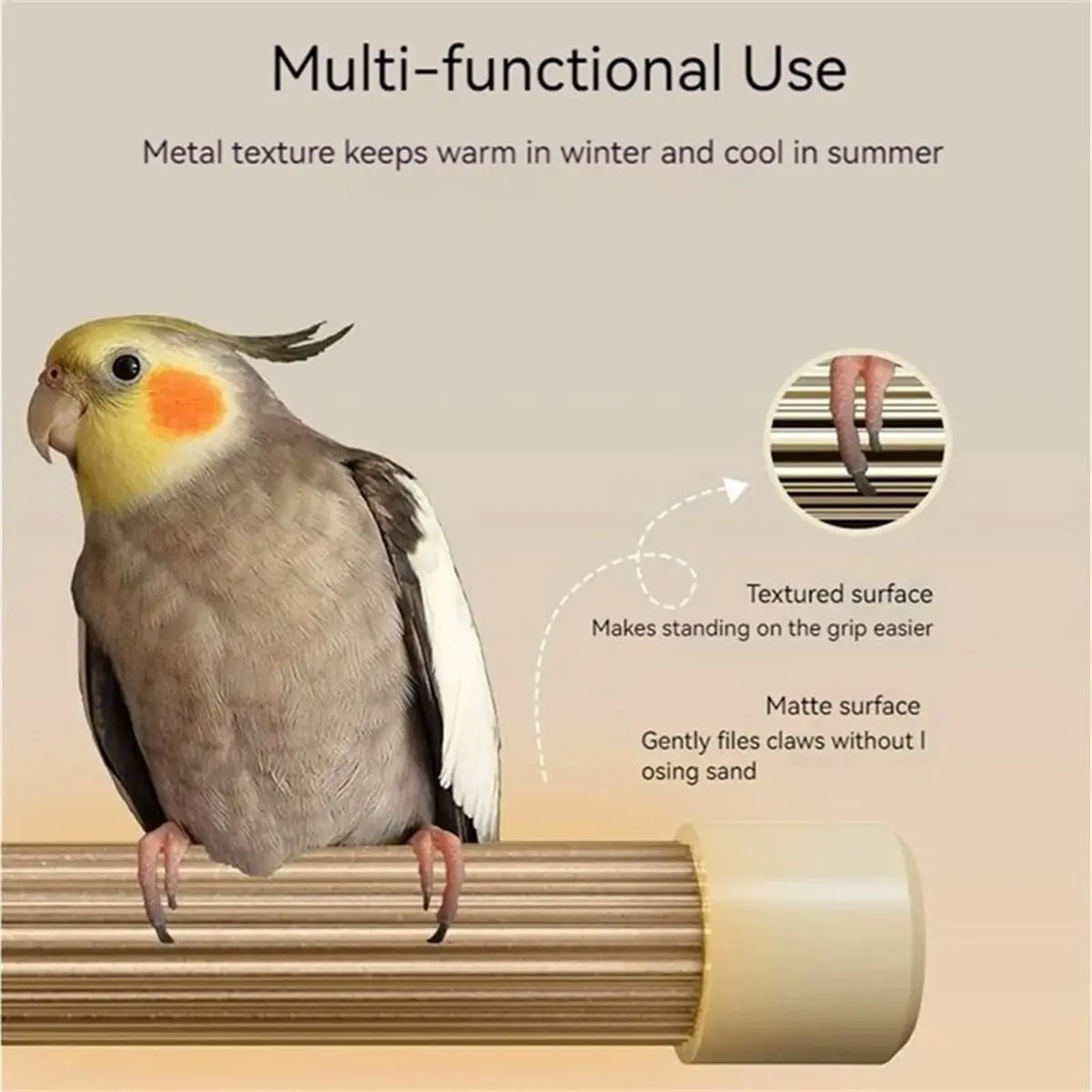Bird Cage Heater Indoor Bird Perch Heater Stand for Parakeets Anti Bite Pet Supplies for Conure Hammock Indoor
