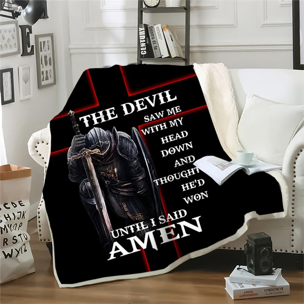

Одеяло HX Knights Templar The Devil Saw Me With My Head Down Зимнее одеяло с 3D принтом для кроватей Сохраняющее тепло Плюшевое одеяло