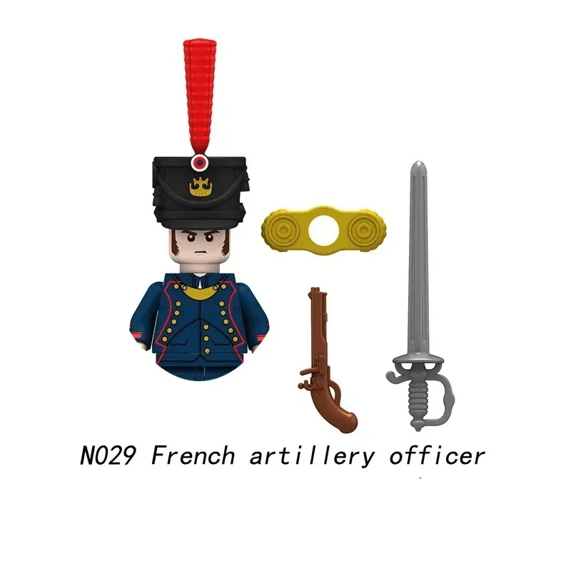 1PCS/Napoleonic Wars Military Soldiers Building Blocks WW2 Figures French British Fusilier Rifles Weapons Toys For Kids