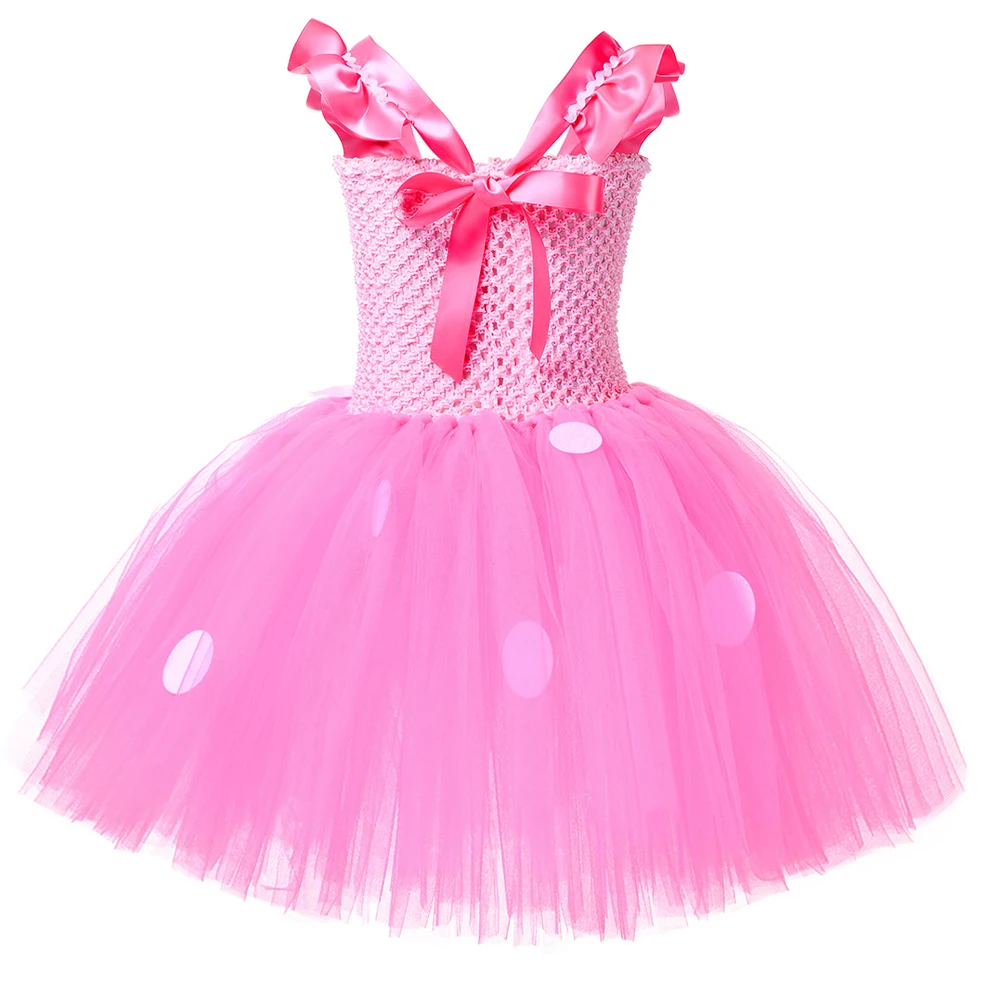 Baby Girls Pink Mouse Costumes for Kids Birthday Halloween Tutu Dress with Mouse Ear Cartoon Animal Princess Ballet Tutus Outfit