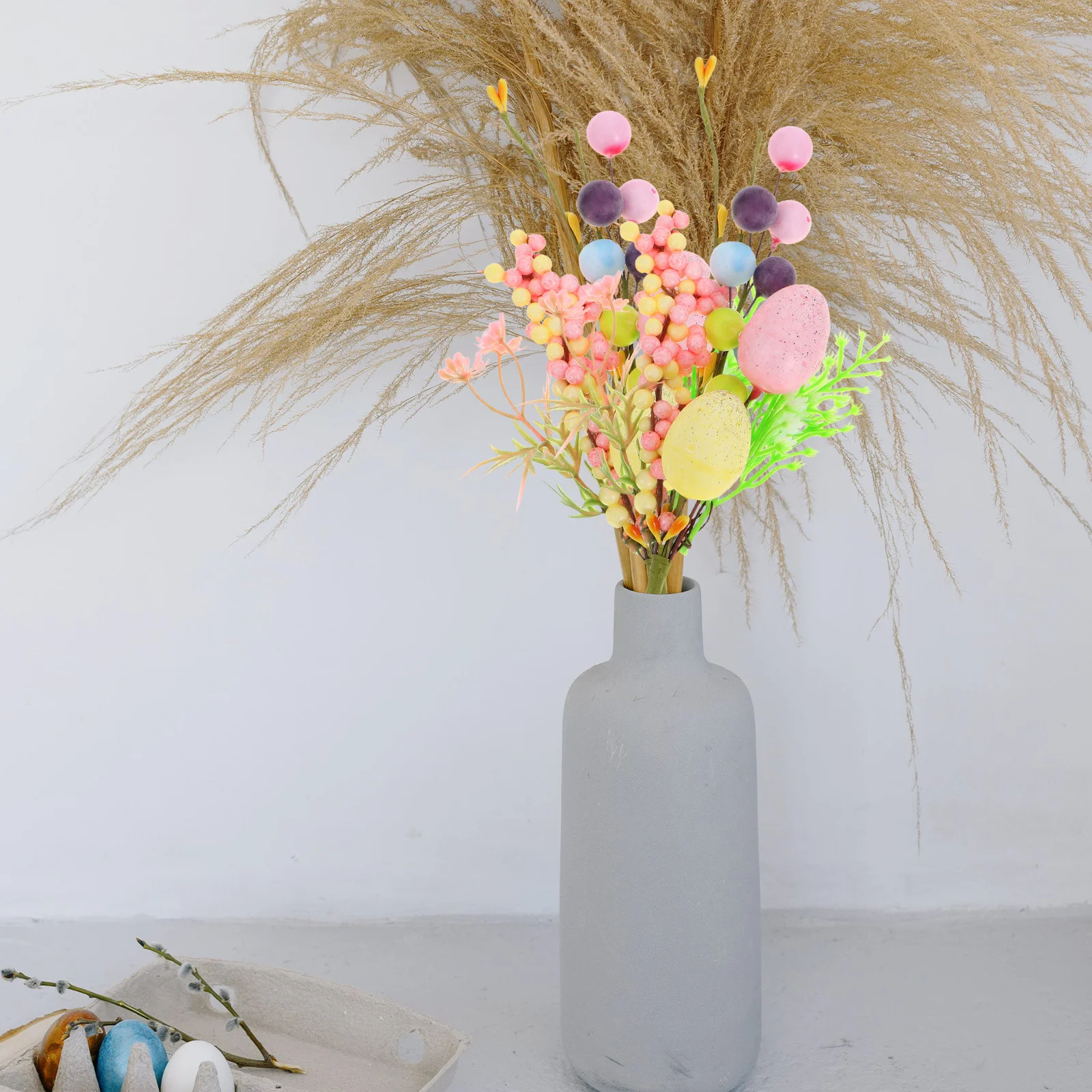 

4pcs Egg Branches 24Cm Artificial Flower Colorful Egg Decorations For Vase Diy Floral Arrangements Spring Holiday Home Decor