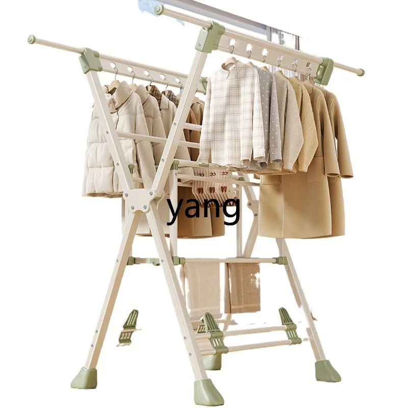 

Lmm folding drying rack floor-to-ceiling household balcony indoor drying rack retractable cold drying clothes hanging rod