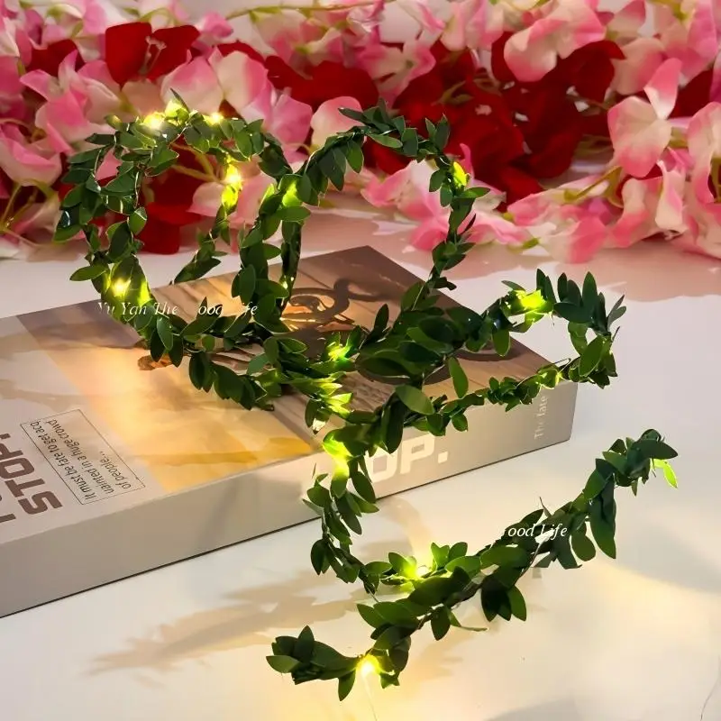 Hanging Green Vine LED Fairy String Lights, Artificial Ivy Decor Lights for Bedroom Patio Wedding Party Indoor Outdoor Decor