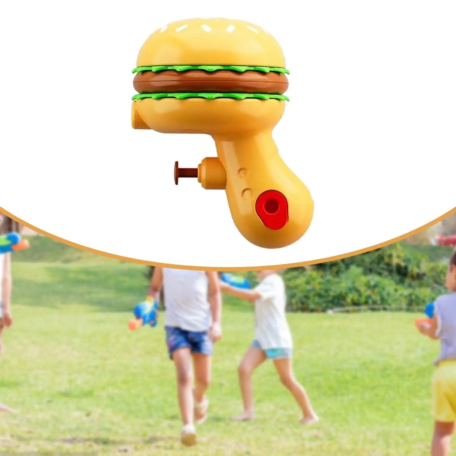 Wyrzutnik wody dla dzieci, zabawka do kąpieli w kształcie hamburgera, dla chłopców i dziewczynek, upominki na przyjęcia, małe pistolety na wodę do bitew wodnych, na plażę i do zabawy na podwórku.